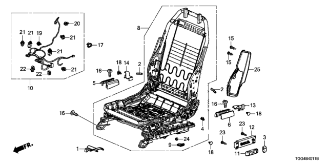 2018 Honda Civic Module Holder L, FR. Diagram for 81560-TBA-A11