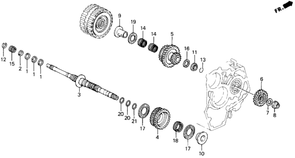 1994 Honda Prelude 2 Door SI KA 4AT AT Mainshaft Diagram