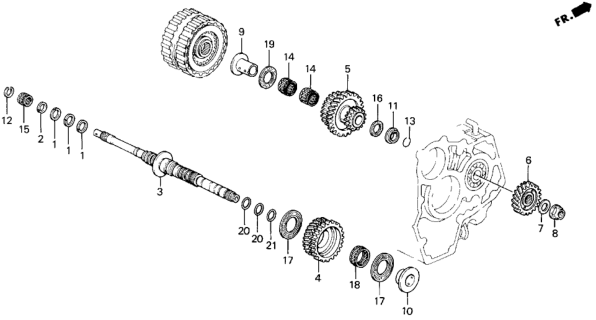 1996 Honda Prelude AT Mainshaft Diagram