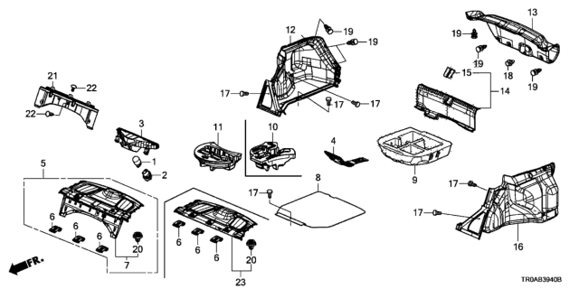 2013 Honda Civic Tray, RR. *NH686L* (WARM GRAY) Diagram for 84505-TR0-A21ZB