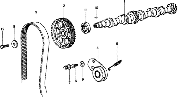 1977 Honda Civic 5 Door ** KL HMT Camshaft - Timing Belt Diagram