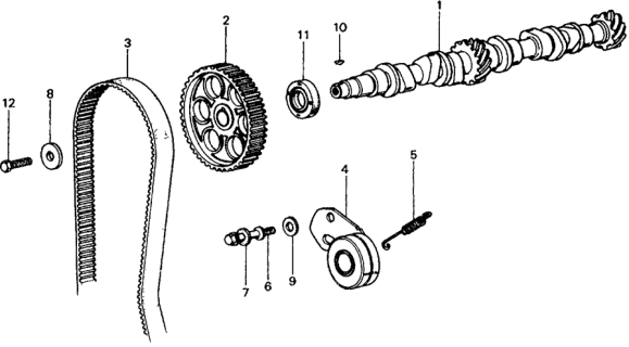 1976 Honda Civic Camshaft - Timing Belt Diagram