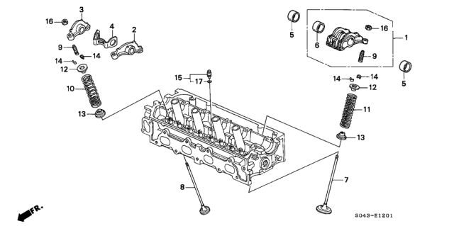 1997 Honda Civic Valve - Rocker Arm (VTEC) Diagram