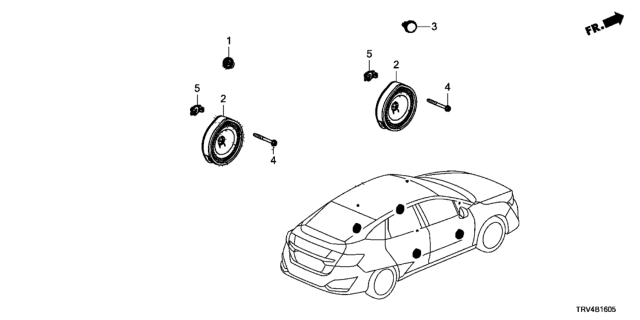 2017 Honda Clarity Electric Speaker, Tweeter Diagram for 39120-TRT-A11