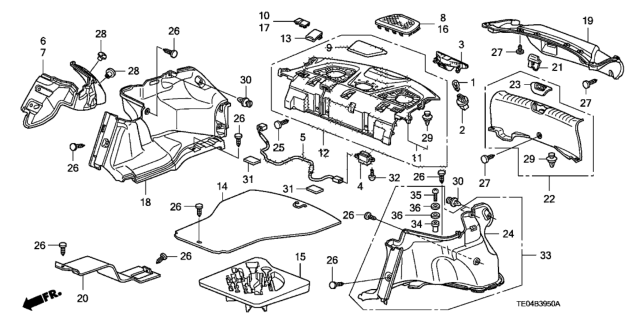 2010 Honda Accord Rear Tray - Trunk Side Garnish Diagram