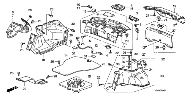 2011 Honda Accord Cap, RR. Panel *NH120L* (STAR BLACK) Diagram for 84641-TE0-A01ZA