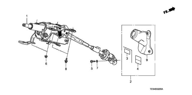 2010 Honda Accord Cover Steering Joint (Driver Side) Diagram for 53320-TA0-L01