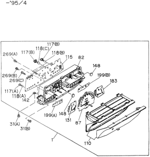 1994 Honda Passport Combination Meter Diagram 2