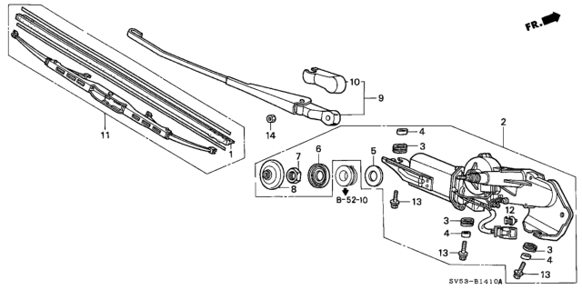 1995 Honda Accord Collar Diagram for 76702-SE1-003