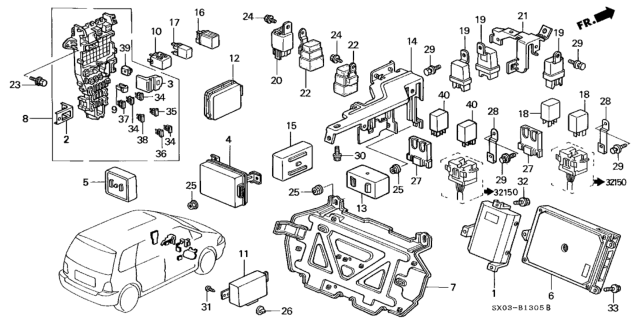 1996 Honda Odyssey Control Unit (Cabin) Diagram