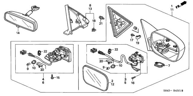 2000 Honda Accord Garnish, R. Door Mirror *NH283L* (R.C.) (QUARTZ GRAY) Diagram for 76220-S84-A00ZB