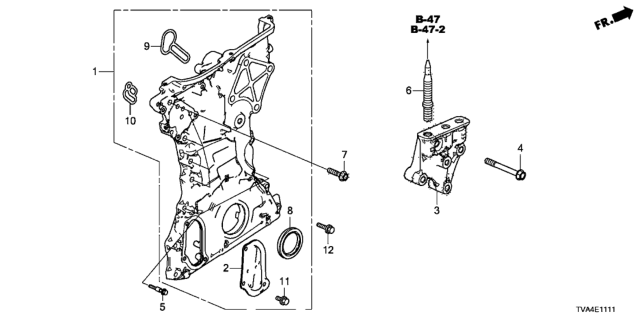 2021 Honda Accord Case Assembly, Chain Diagram for 11410-5BF-A00