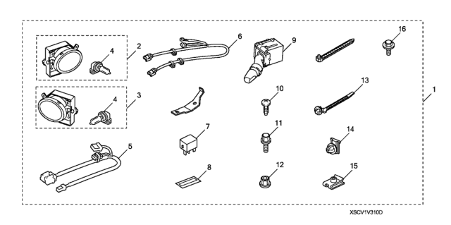 2009 Honda Element 5 Door SC KA 5AT Foglight Kit Diagram