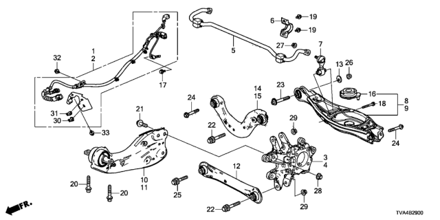 2018 Honda Accord Knuckle, Right Rear Diagram for 52210-TVA-A01