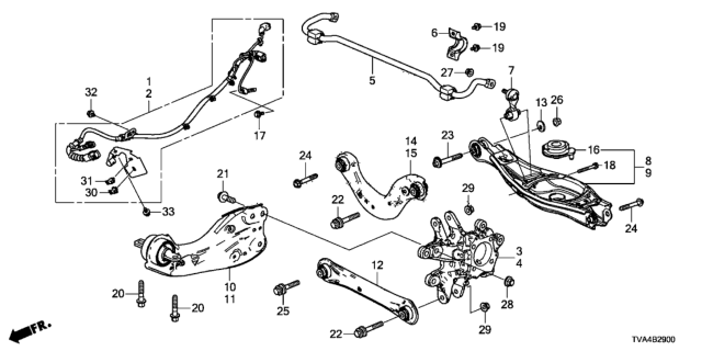 2021 Honda Accord Stabilizer, Rear Diagram for 52300-TVA-A03