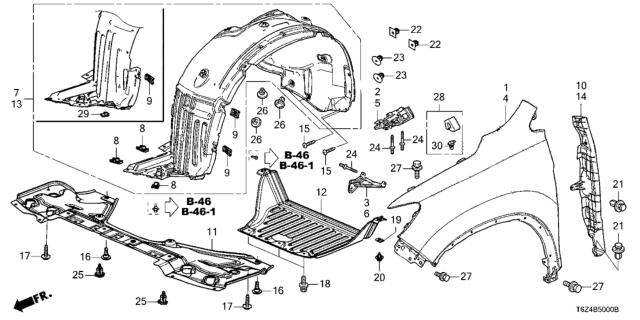 2019 Honda Ridgeline Front Fenders Diagram