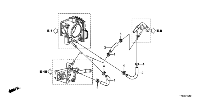 2012 Honda Odyssey 5 Door LX KA 5AT Water Hose Diagram