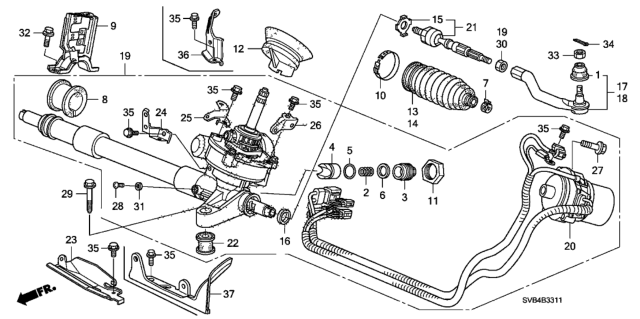 2010 Honda Civic P.S. Gear Box (EPS) Diagram