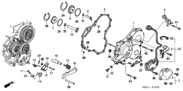 2001 Honda Accord AT Left Side Cover (V6) Diagram