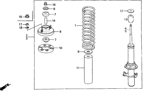 1990 Honda Civic Front Shock Absorber Diagram