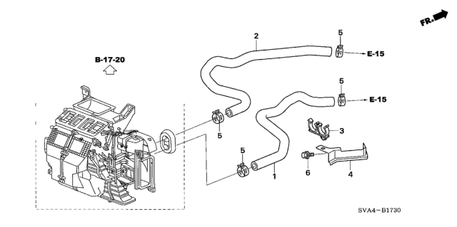 2007 Honda Civic Hose, Water Outlet Diagram for 79725-SNA-A00