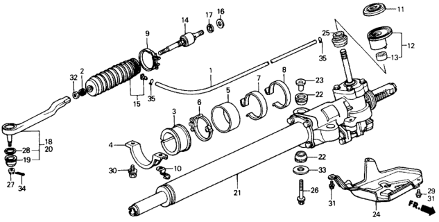 1990 Honda Civic 4 Door EX KA 4AT P.S. Gear Box Diagram