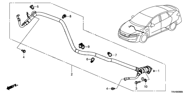 2019 Honda Clarity Electric Cable Assy., D/V Diagram for 32421-TRV-A00