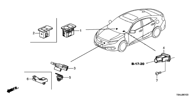 2019 Honda Civic 4 Door TOUR (TURBO) KL CVT A/C Sensor Diagram