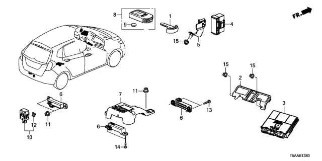 2020 Honda Fit UNIT, SMART PCU Diagram for 38329-T5E-A12
