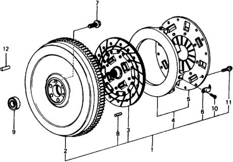 1975 Honda Civic Cover, Clutch Diagram for 22410-657-000