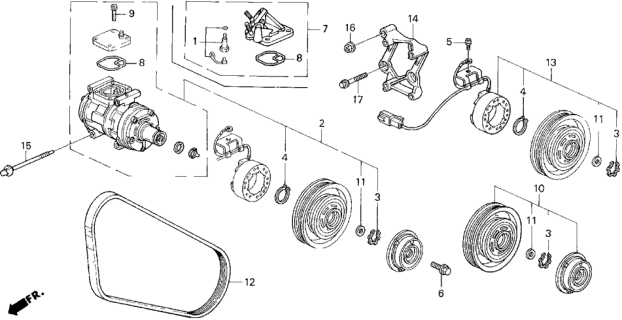 1995 Honda Odyssey Compressor Diagram for 06388-P1E-505RM