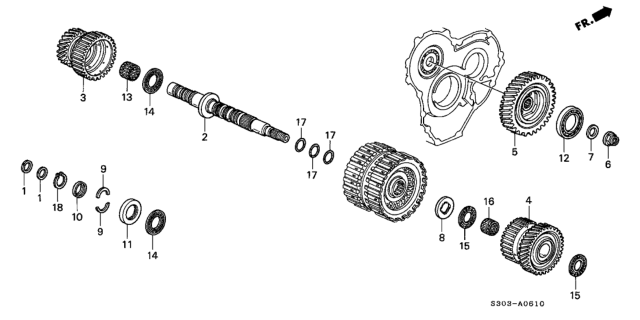 1997 Honda Prelude Washer, Thrust (37X55X5.10) Diagram for 90410-P6H-000