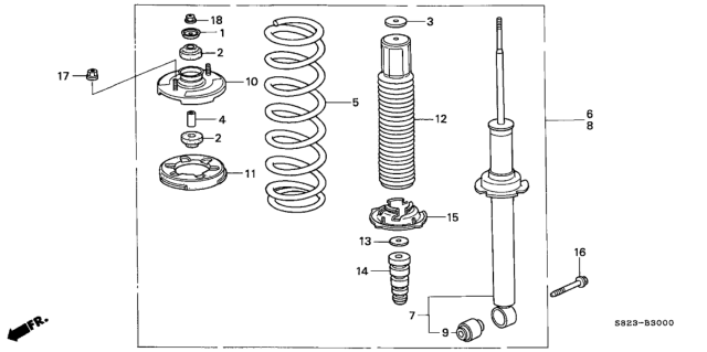 1999 Honda Accord Sleeve, RR. Dust Cover Diagram for 52688-S84-A02