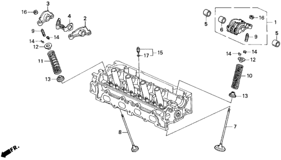 1994 Honda Del Sol Valve - Rocker Arm Diagram