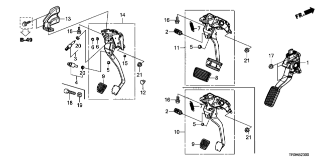 2013 Honda Civic Pedal (1.8L) Diagram