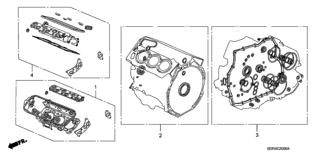 2007 Honda Accord Hybrid 4 Door HYBRID KA 5AT Gasket Kit Diagram