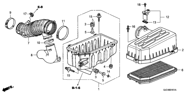 2012 Honda Ridgeline Clamp, Air Flow (95) Diagram for 17316-R70-A02