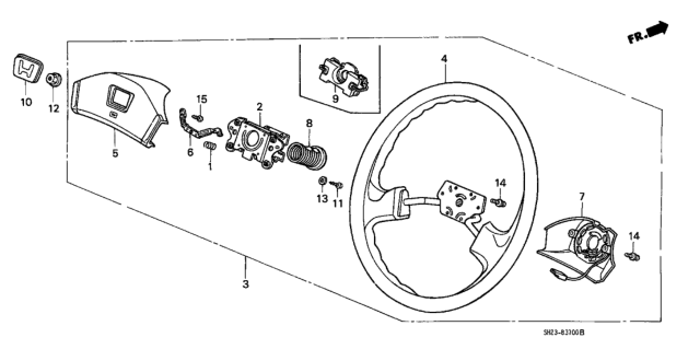 1990 Honda CRX 2 Door HF KH 5MT Steering Wheel Diagram