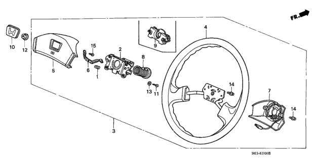 1990 Honda CRX Steering Wheel Diagram