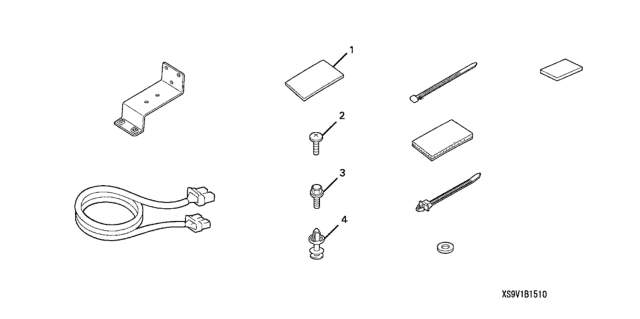 2008 Honda Pilot Attachment Kit, XM Ready Diagram for 08B15-S9V-100A