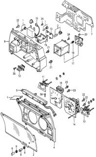 1982 Honda Prelude Speedometer Assy. (Nippon Seiki) Diagram for 37200-692-674