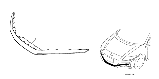 2016 Honda CR-Z Front Bumper Garnish Diagram