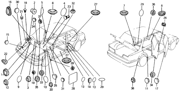 1991 Honda Civic Seal, Center Pillar (Inner) Diagram for 70566-SE7-000