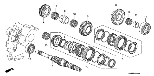 2007 Honda Accord Gear, Mainshaft Third Diagram for 23440-PYZ-000