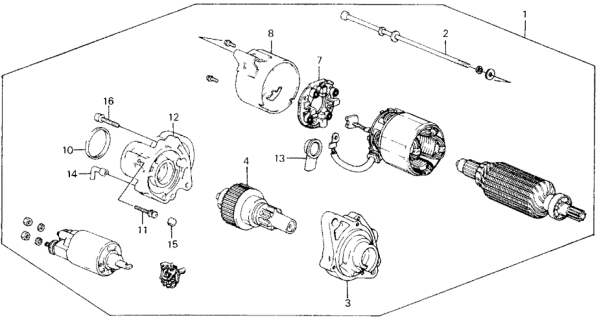 1989 Honda Accord 2 Door SEI KA 5MT Starter Motor (Mitsuba) Diagram
