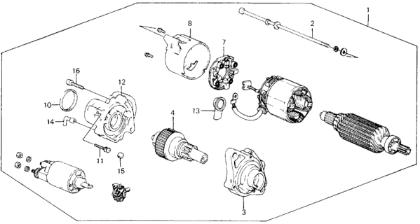 1988 Honda Accord Starter Motor (Mitsuba) Diagram