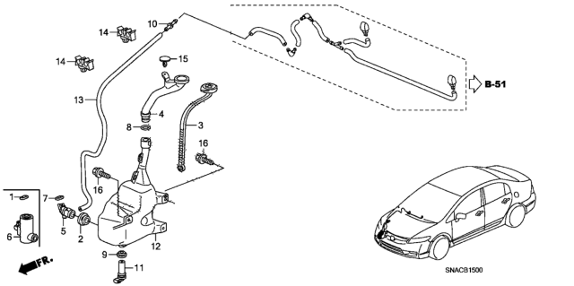 2011 Honda Civic Windshield Washer Diagram