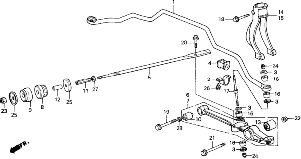 1988 Honda Accord Front Lower Arm Diagram