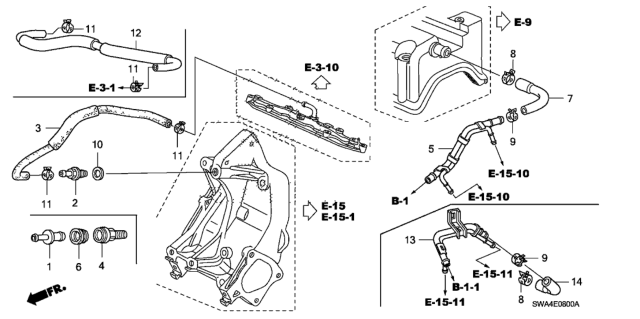 2008 Honda CR-V 5 Door EX-L (2WD NAVIGATION) KA 5AT Breather Tube Diagram