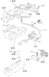 1994 Honda Passport 4 Door DX (4X2 4 CYLINDER) KA 5MT Emission Hose Diagram